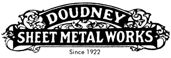 Logo of Doudney Sheet Metal Works on a white background